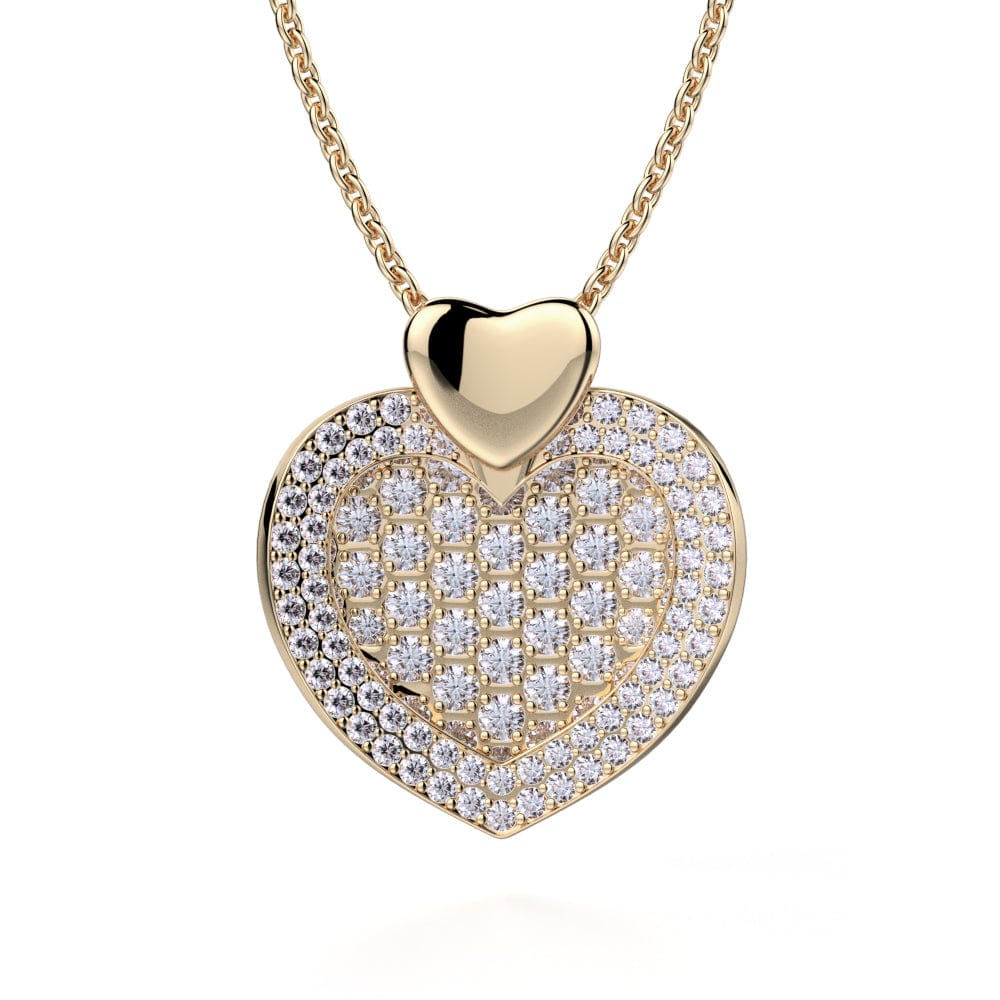 MICHAEL M High Jewelry 18K Yellow Gold Diamond Filled Heart Pendant Necklace MH112L-YG