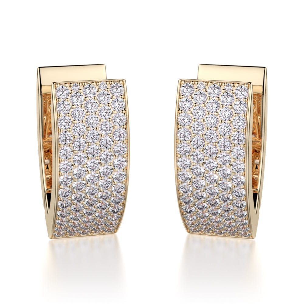 MICHAEL M High Jewelry 18K Yellow Gold Narrow Huggie Diamond Hoop Earrings MOB112YG