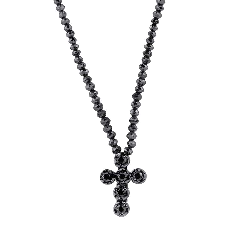 MICHAEL M High Jewelry Black Diamond Cross and Necklace P212
