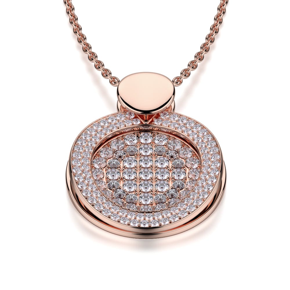 MICHAEL M High Jewelry Diamond Filled Circle Pendant Necklace