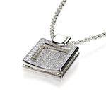 MICHAEL M High Jewelry Diamond Filled Square Pendant Necklace