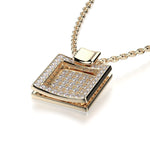 MICHAEL M High Jewelry Diamond Filled Square Pendant Necklace