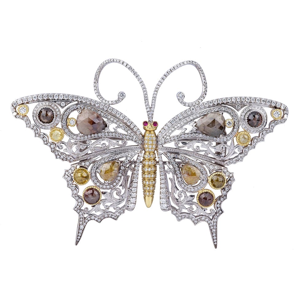 MICHAEL M High Jewelry Dreaming in Color Butterfly Brooch P185