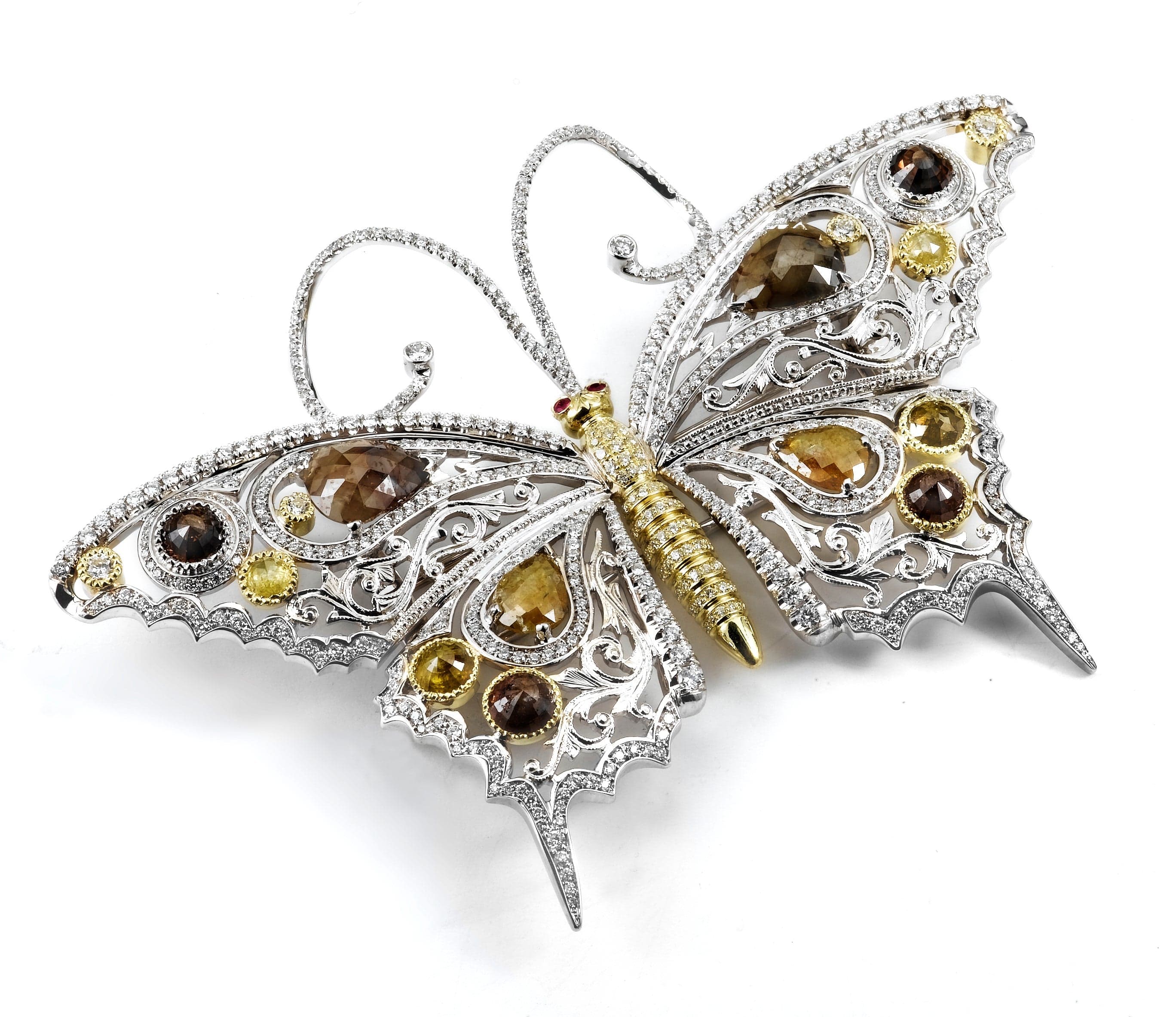 MICHAEL M High Jewelry Dreaming in Color Butterfly Brooch P185