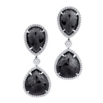 MICHAEL M High Jewelry Large Double Drop Pear Black Diamond Earrings ER247