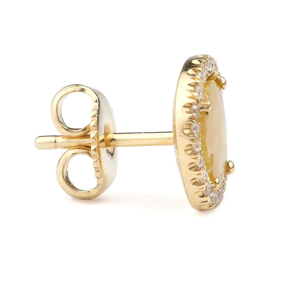 MICHAEL M High Jewelry Large Sliced Round Yellow Diamond Earrings ER264