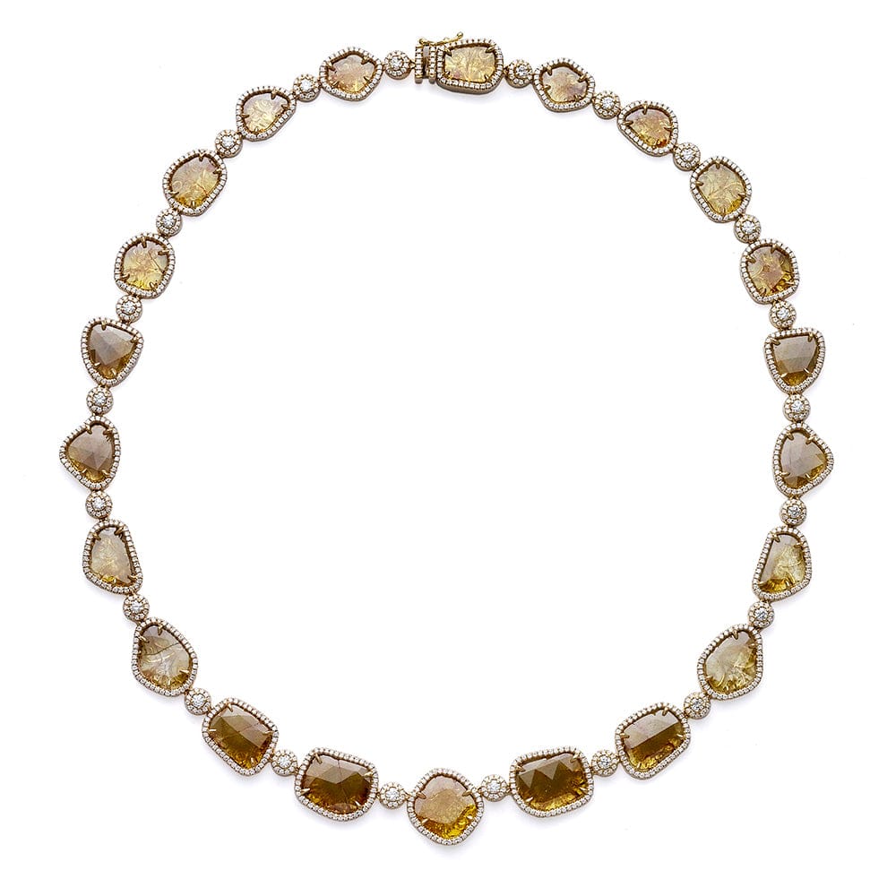 MICHAEL M High Jewelry Sliced Yellow Diamond Necklace CN213