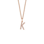 MICHAEL M Necklaces 14K Rose Gold / K Diamond Initial Pendant P141-RG-K