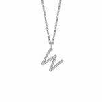 MICHAEL M Necklaces 14K White Gold / W Diamond Initial Pendant P141-WG-W