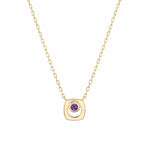 MICHAEL M Necklaces 14K Yellow Gold / Amethyst - February Signature Birthstone Necklace CN435AM