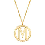 MICHAEL M Necklaces 14K Yellow Gold / M Tetra Initial Medallion P366YG