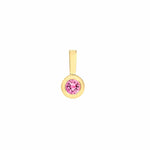 MICHAEL M Necklaces 14K Yellow Gold / Pink Tourmaline - October Deco Birthstone Charm P404PT