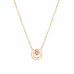 MICHAEL M Necklaces 14K Yellow Gold / Pink Tourmaline - October Signature Birthstone Necklace CN435PT