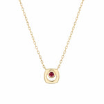MICHAEL M Necklaces 14K Yellow Gold / Ruby - July Signature Birthstone Necklace CN435RU