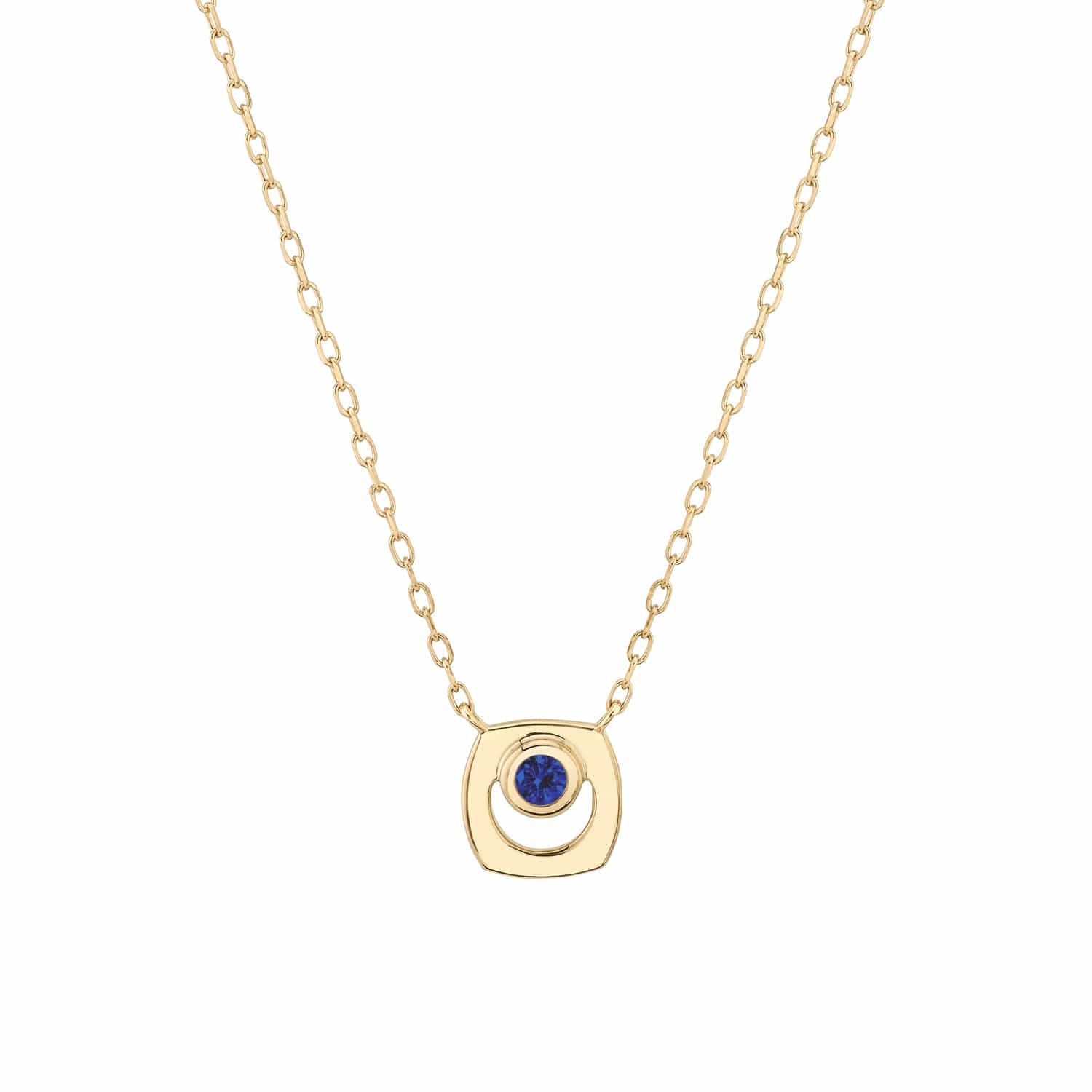 MICHAEL M Necklaces 14K Yellow Gold / Sapphire - September Signature Birthstone Necklace CN435SA